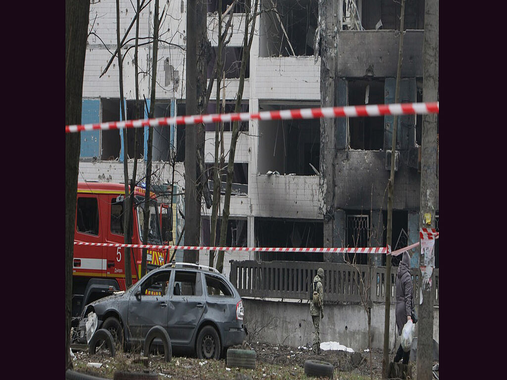 Rescuers working