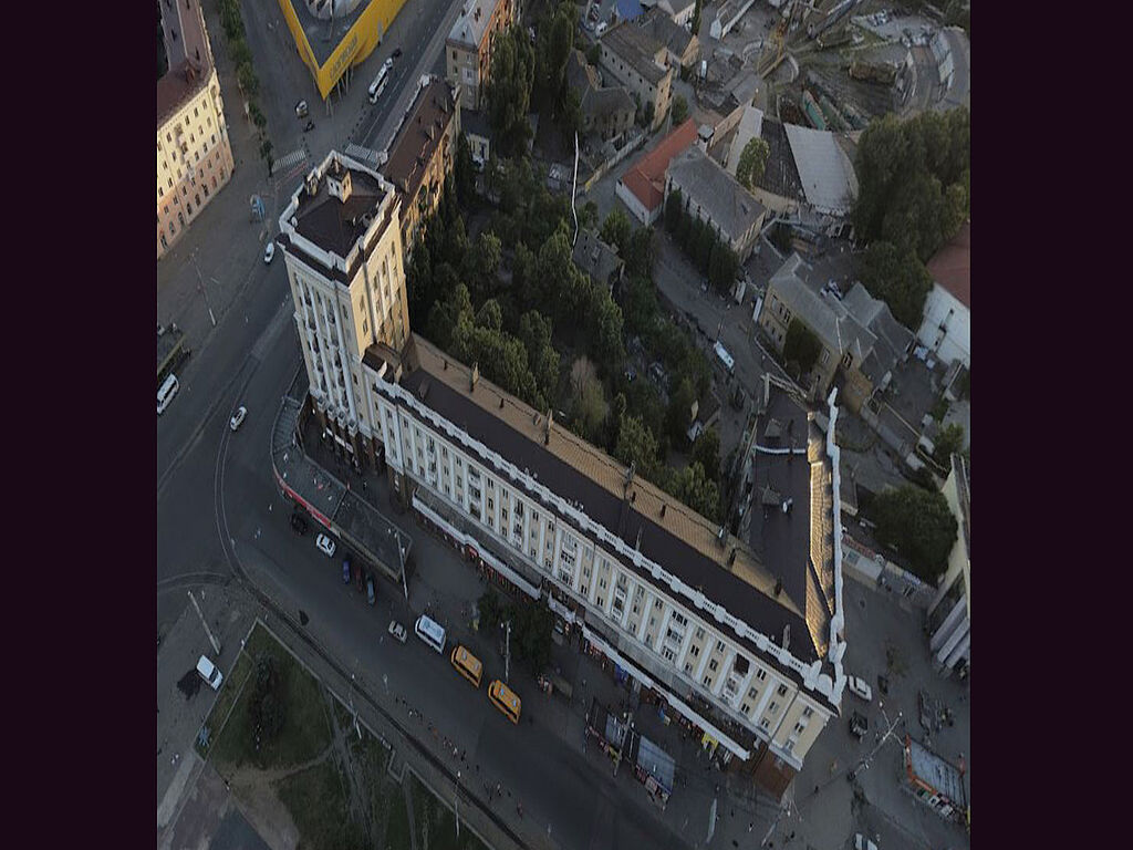 Blick auf das Haus von oben