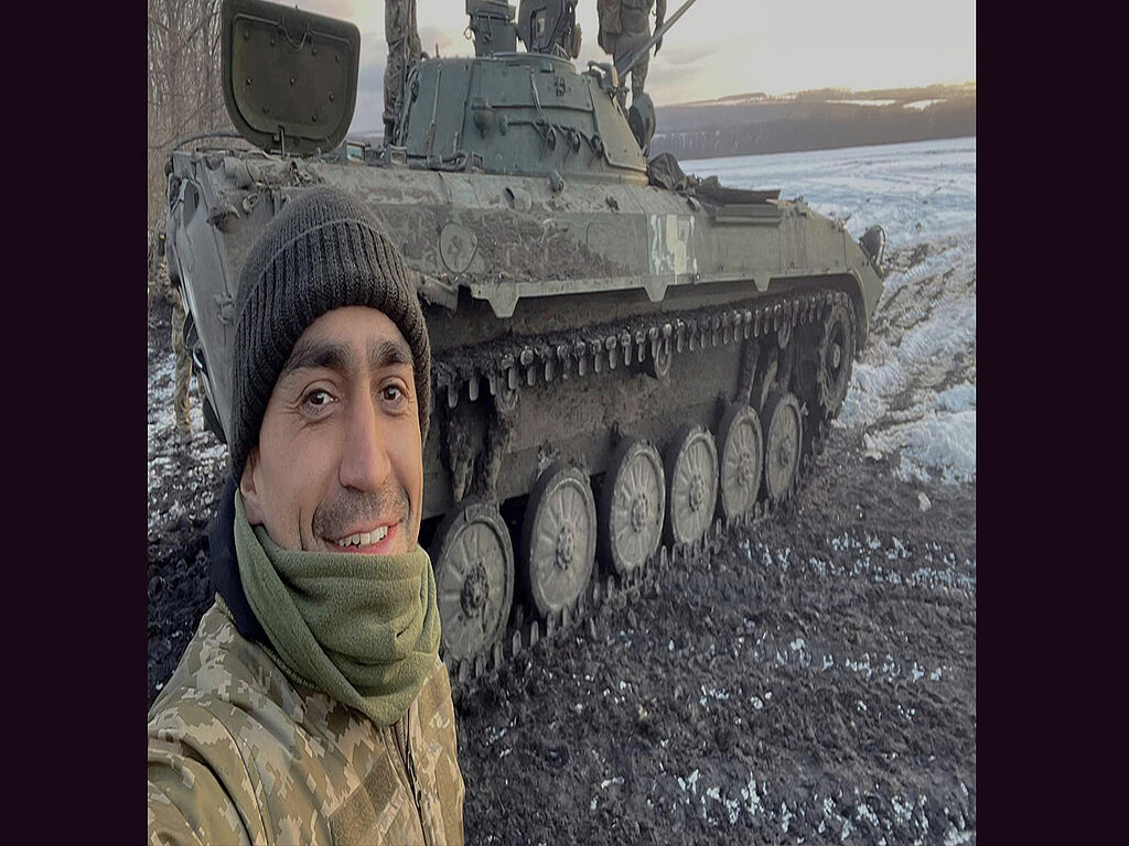 Near an infantry fighting vehicle