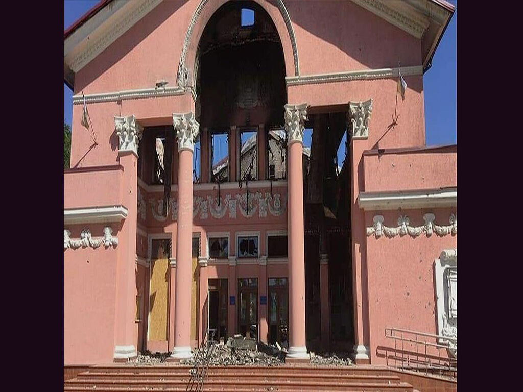 In the spring of 2022, the Luhansk Drama Theatre lost its home once again. During Russia's large-scale war against Ukraine, the Russians deployed huge military resources to capture the entire Luhansk region. For four months, the defenders of Sievierodonetsk held the line under relentless shelling by enemy Russian aircraft and artillery. The city has changed beyond recognition. The theatre building, in the basement of which the townspeople were hiding from the bombardment, was destroyed. Due to the occupation of the city and constant shelling, the fate of these people is still unknown.