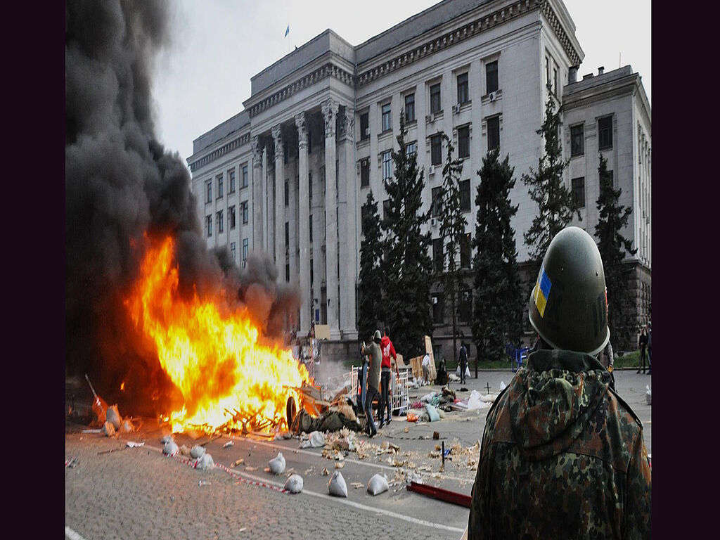 Pro-Russian activists barricaded themselves in the building