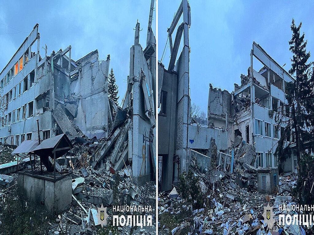 The college after Russian shelling 