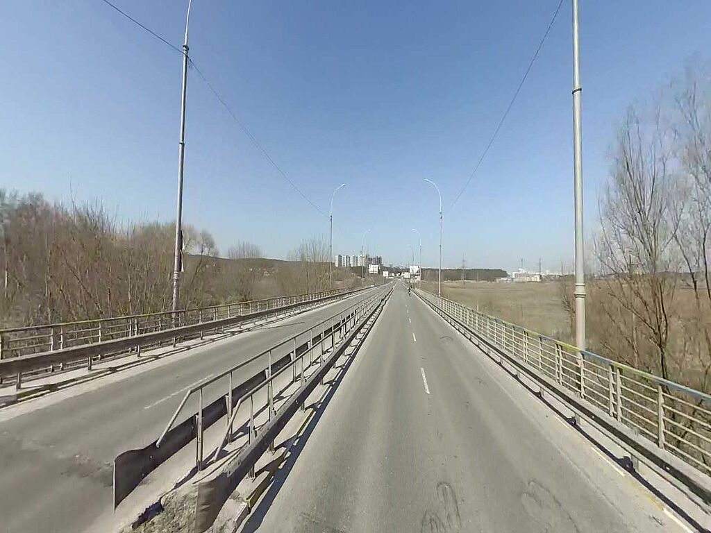 Bridge from Irpen to the capital Kyiv (Ukraine).