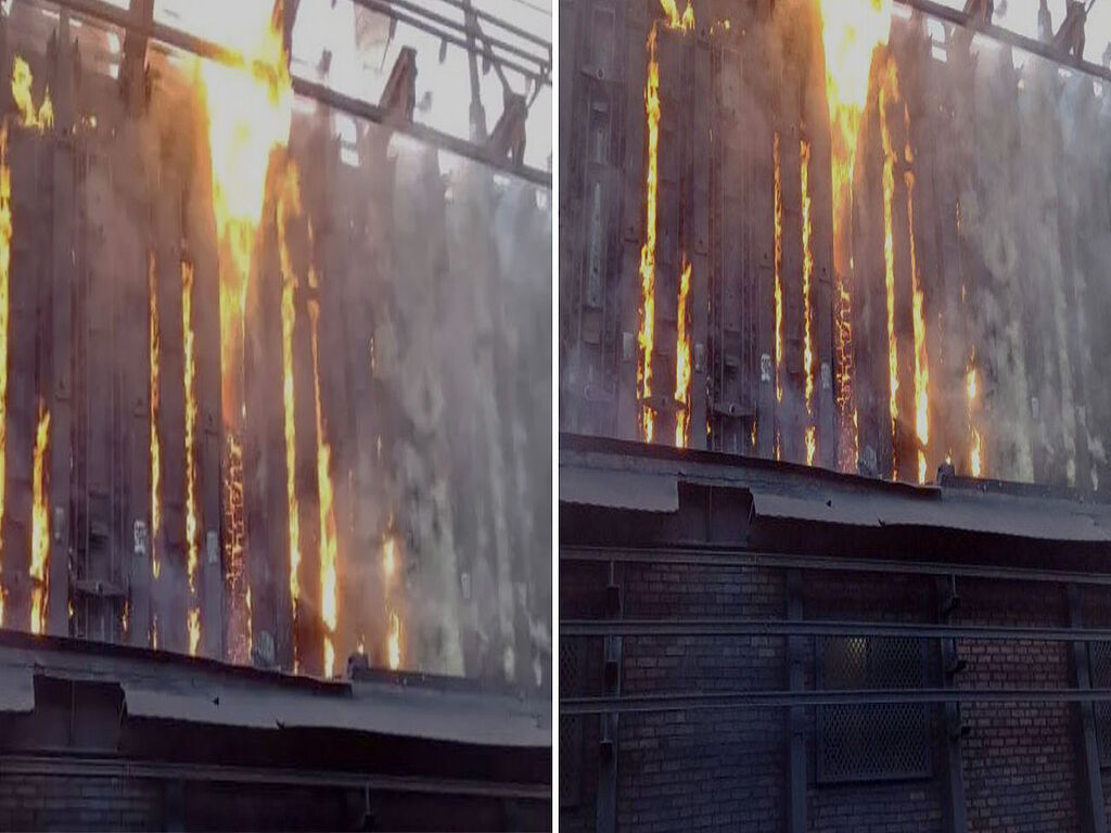 Un incendie s'est déclaré après le bombardement