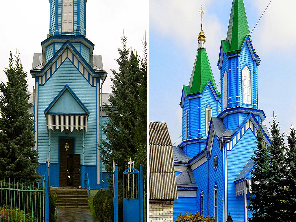 Entrée de l'église et vue de la rue