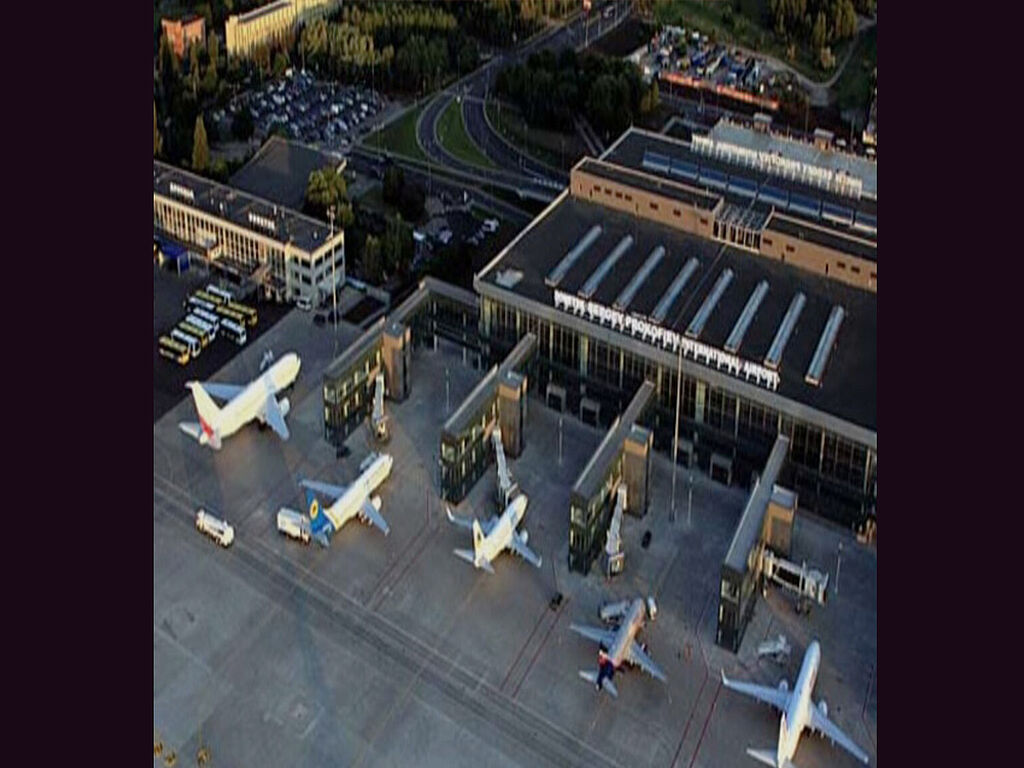 Planes near the terminal