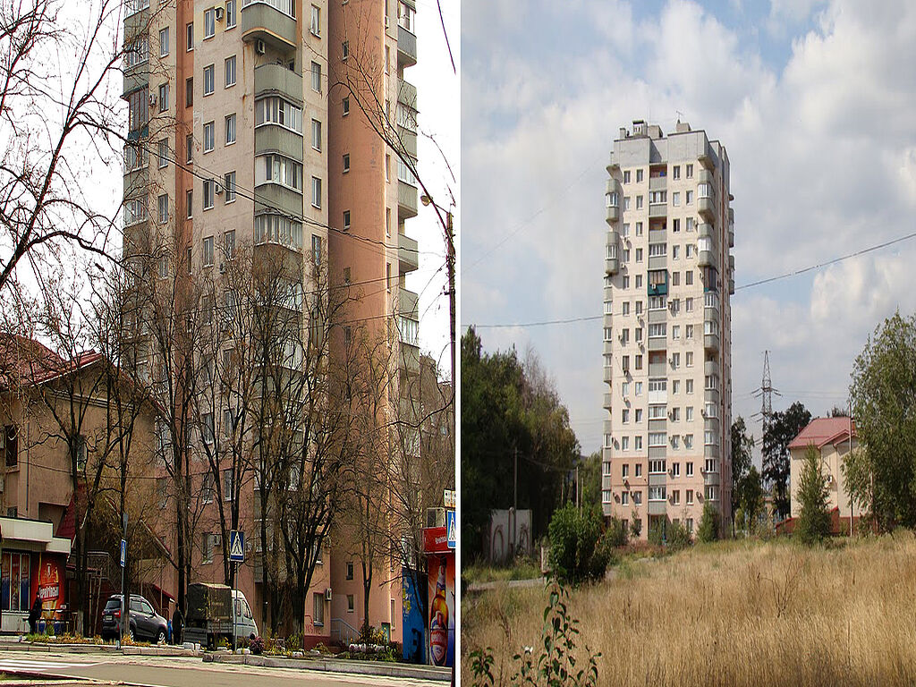 L'un des immeubles d'habitation de Mariupol