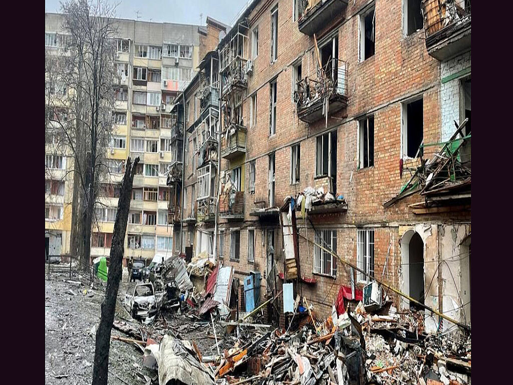 Debris left by a Russian missile