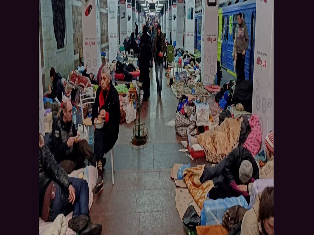 Kharkiv residents hiding in the subway from Russian shelling 