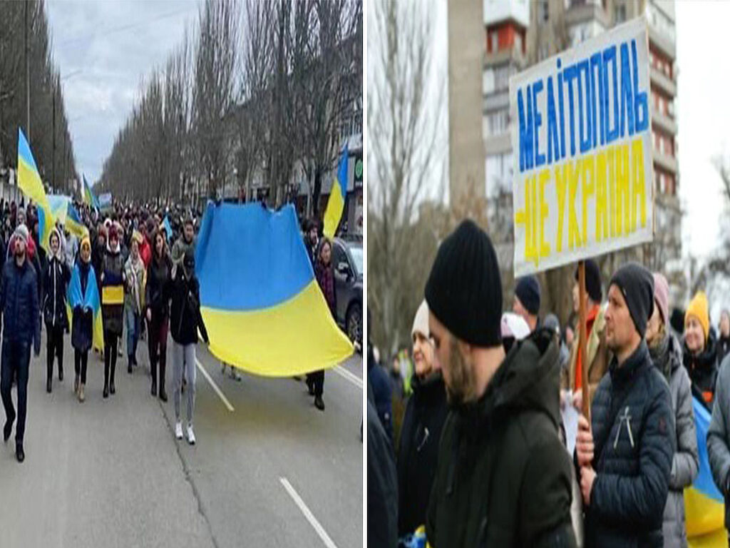 Residents of Melitopol (Zaporozhye region) against Russia