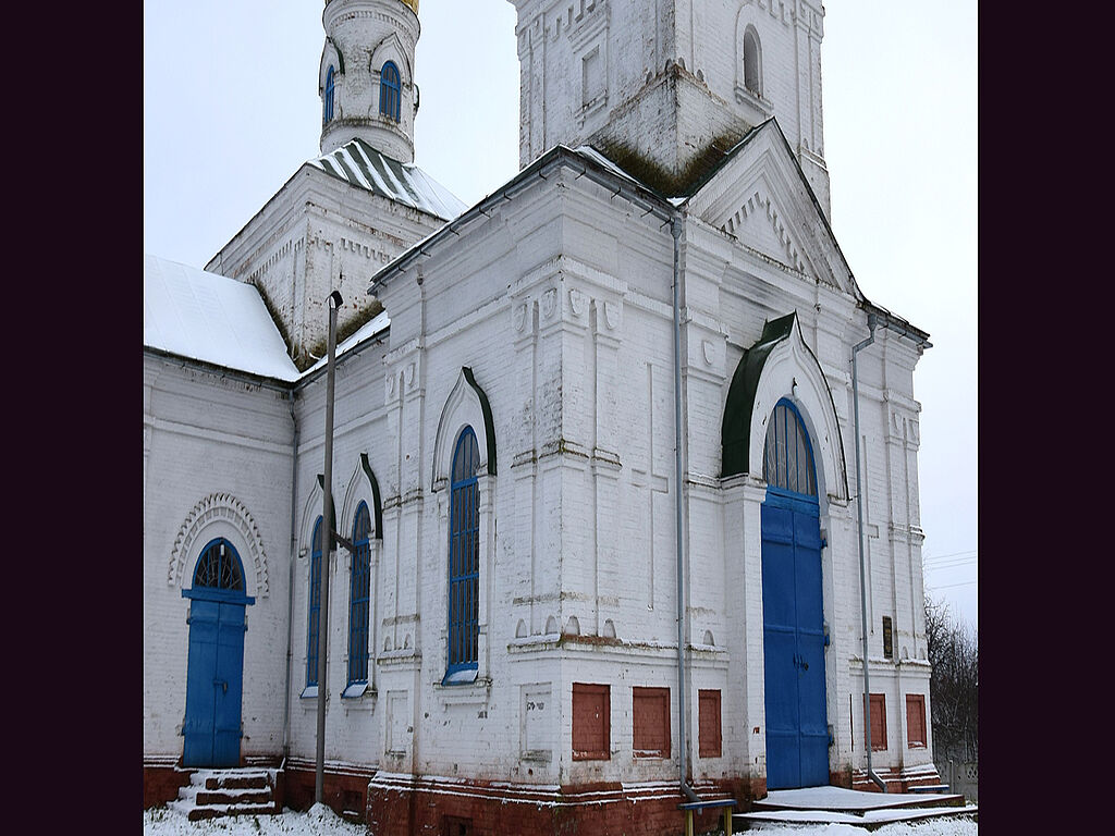 Bâtiment de l'église en hiver