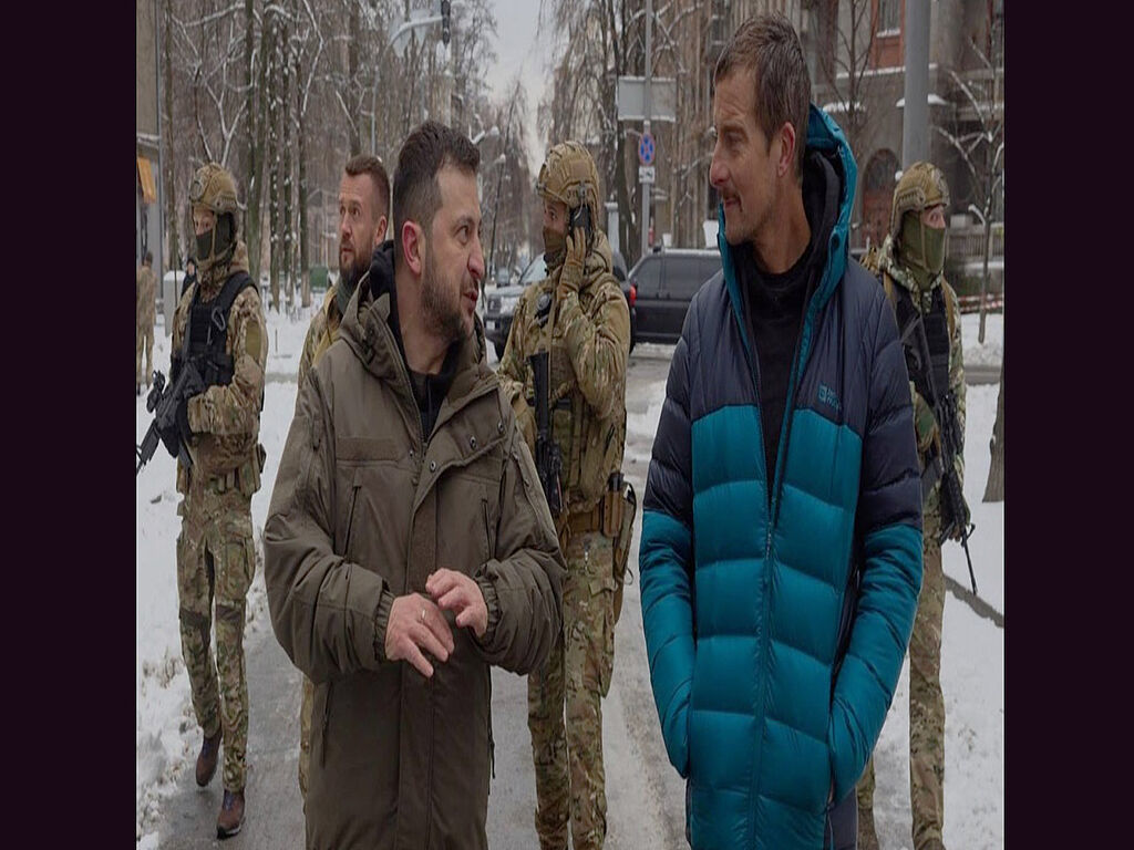 Bear Grylls avec le président de l'Ukraine Volodymyr Zelenskyy