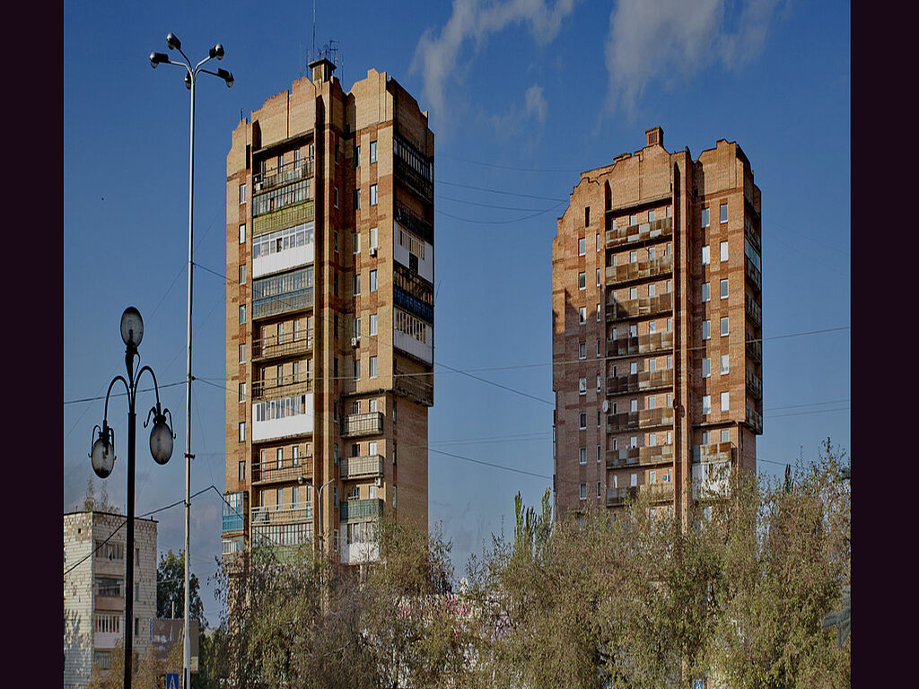 High-rise buildings in spring