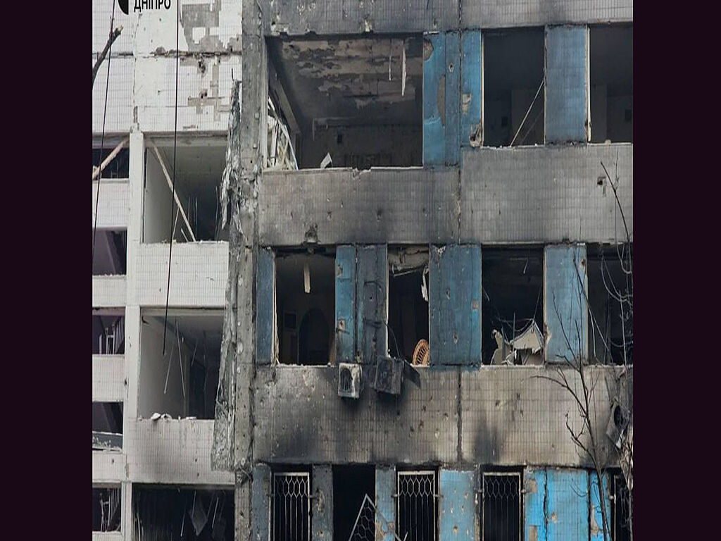 View of the windows after the attack