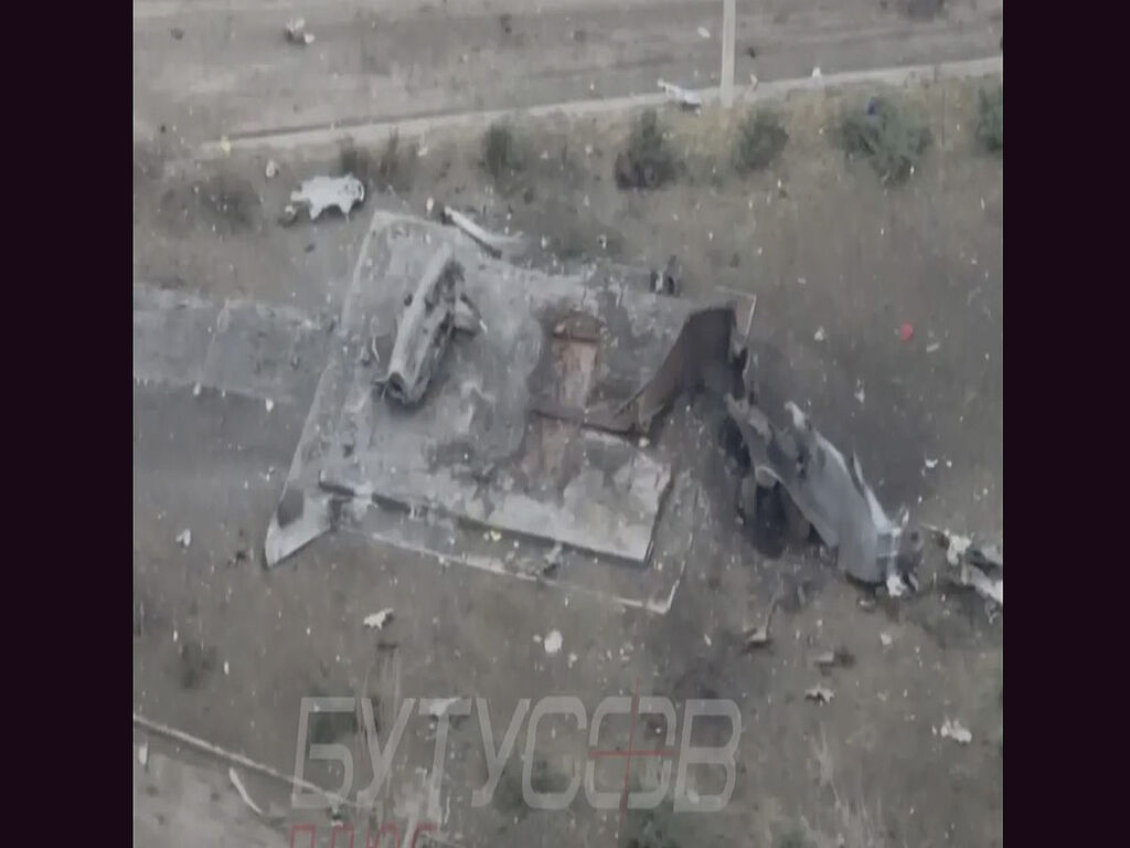 A monument destroyed by Russian troops, probably by Wagner PMC units