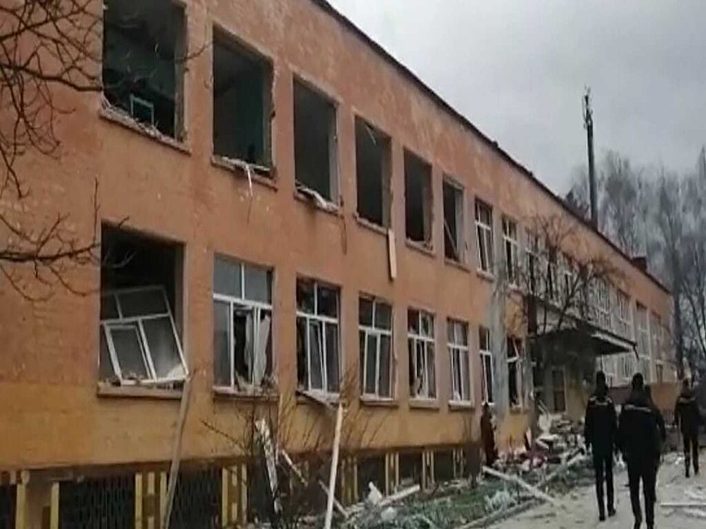 The school was badly damaged and people were hurt.