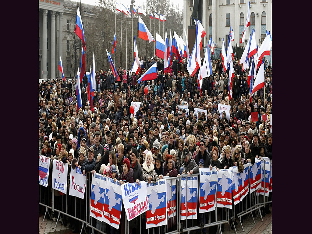 Rally of supporters of the annexation of Crimea to Russia