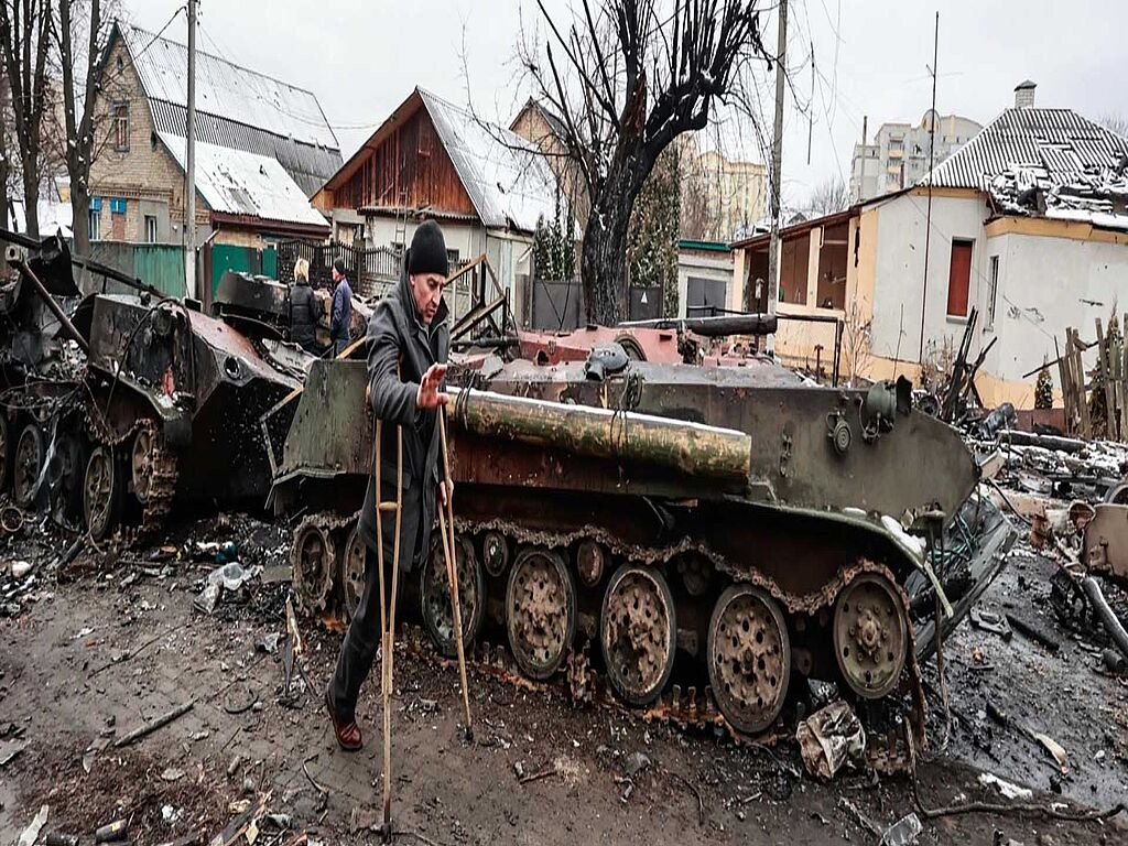 Burnt equipment of the Russian army in Bucha, Kyiv region