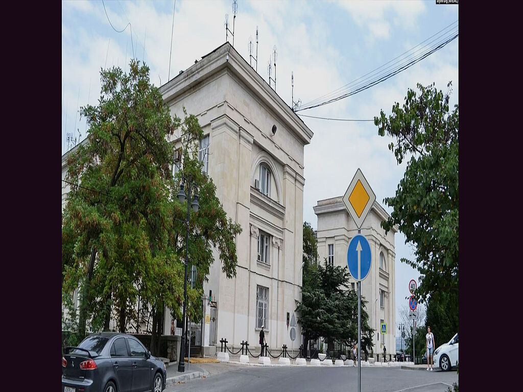 A view of the headquarters from the street