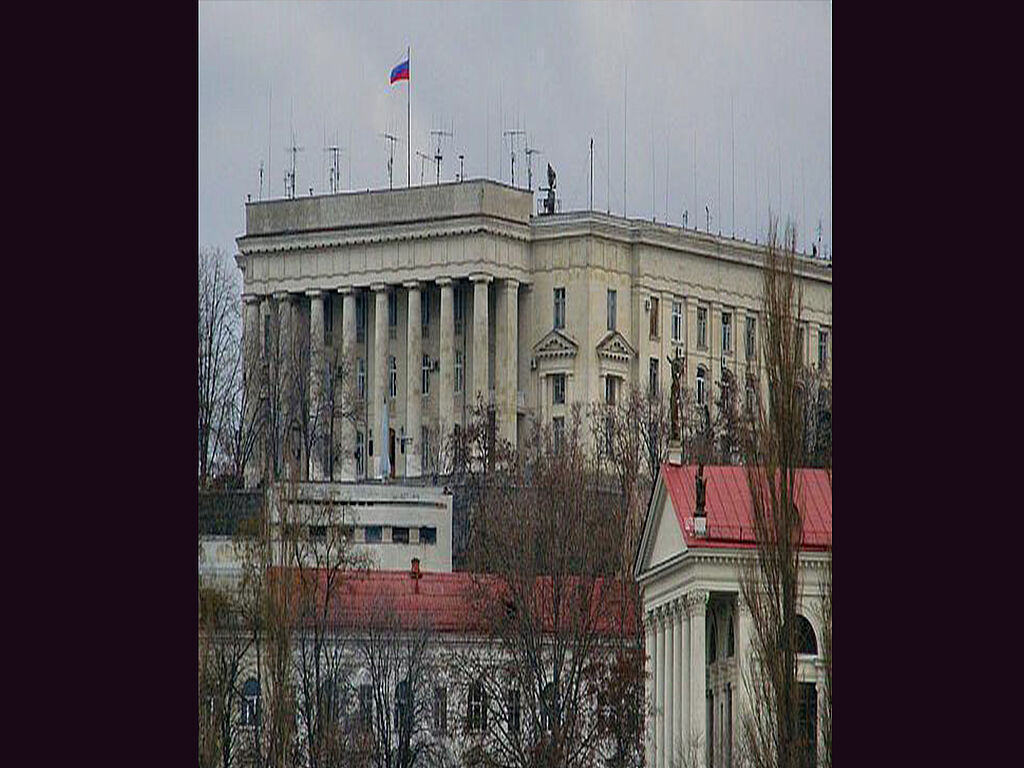 A view of the headquarters after the occupation of Crimea by Russian troops