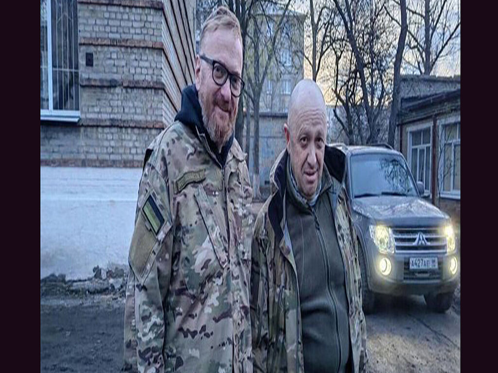 Виталий Милонов и Евгений Пригожин на оккупированных Россией территориях Украины