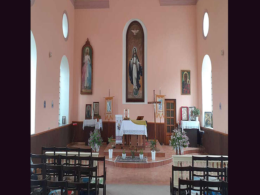 Inside the church