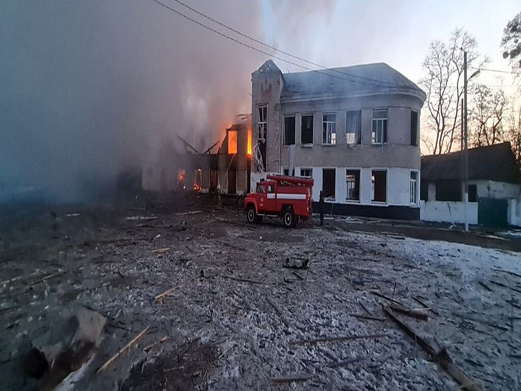 School destroyed by a Russian missile strike