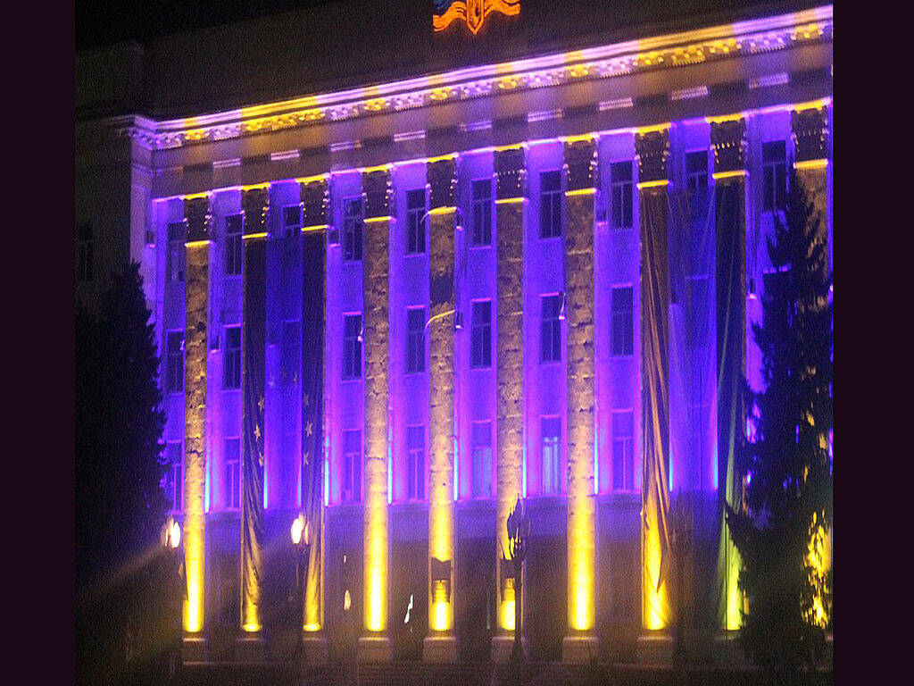 Administration building at night