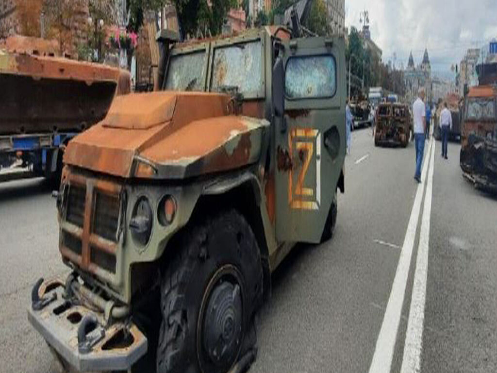 One of the destroyed Tiger armoured vehicles