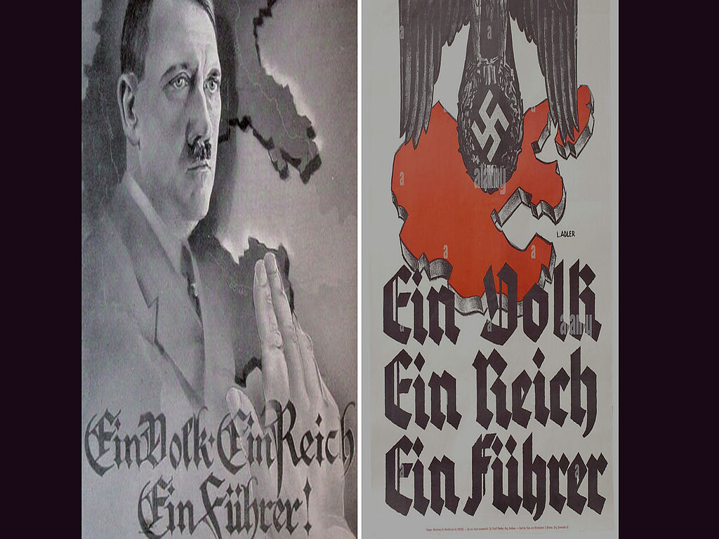 Poster with Adolf Hitler - one nation, one Reich, one Fuhrer.