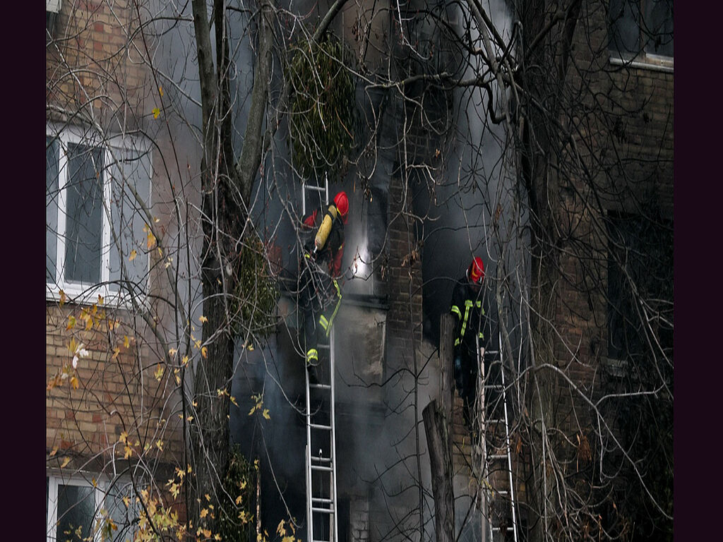 Rescue workers are at work