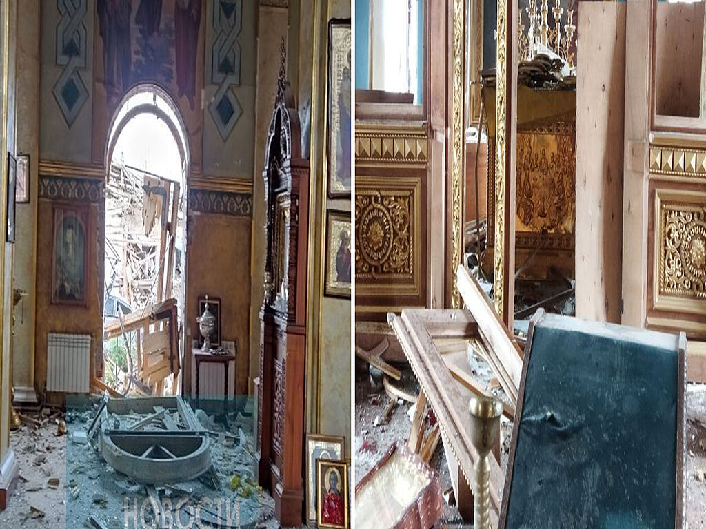 Interior of the church, one destruction