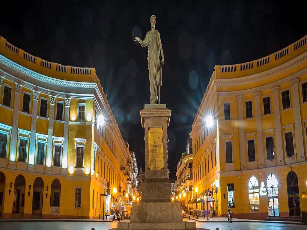 Das Denkmal für Duc de Richelieu, Primorskiy Boulevard in Odessa, Ukraine