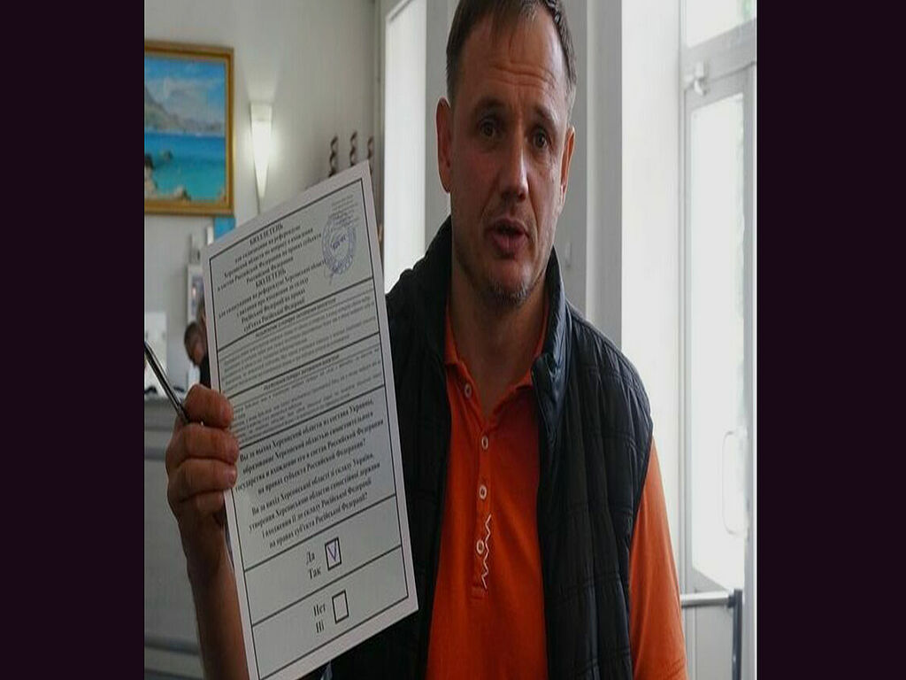 At the pseudo-referendum Kirill voted in favour of Kherson region's inclusion into the Russian Federation