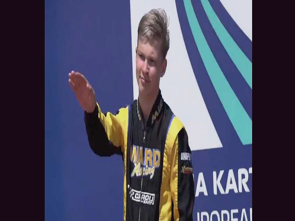 Russian kart racer Artem Severyukhin used a Nazi salute at the awards ceremony