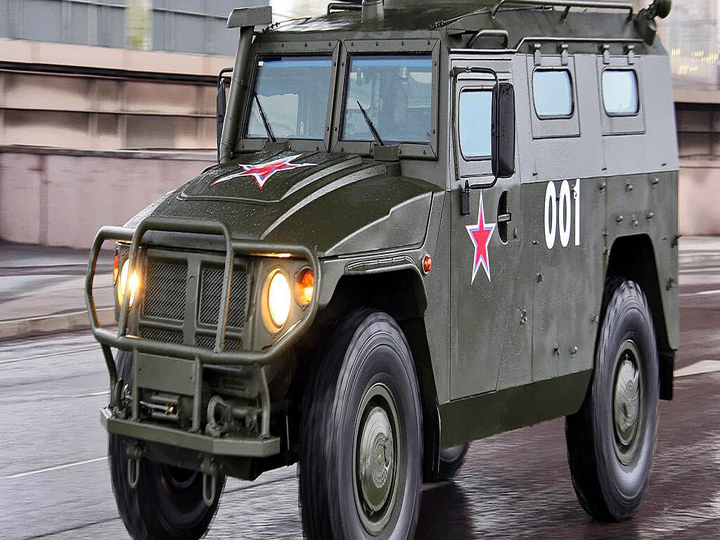 Tiger armoured vehicle used by Russian occupants to disperse peaceful protests