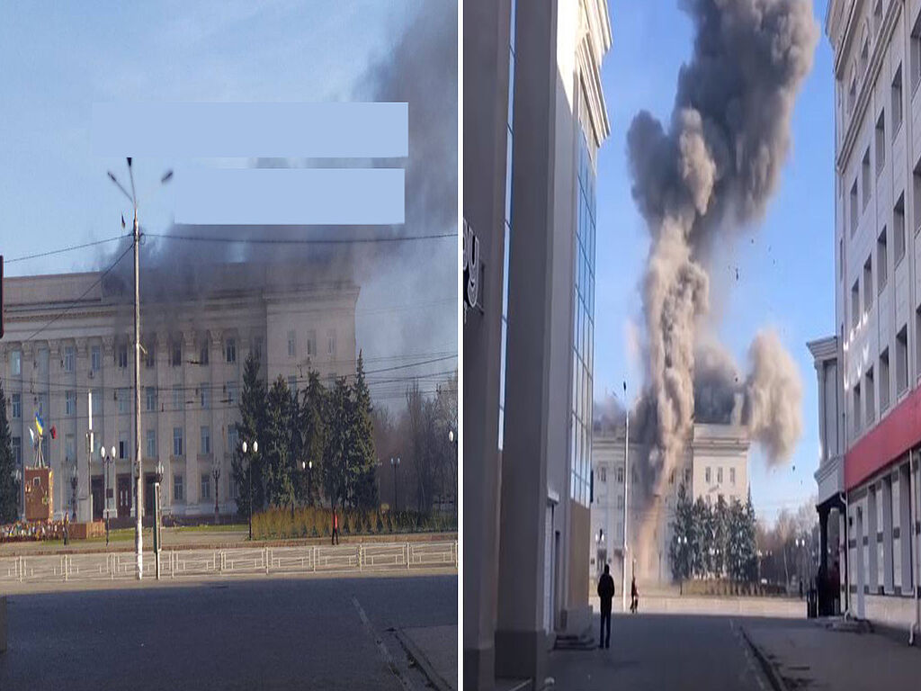 Eyewitnesses recorded the moment Russian shells landed