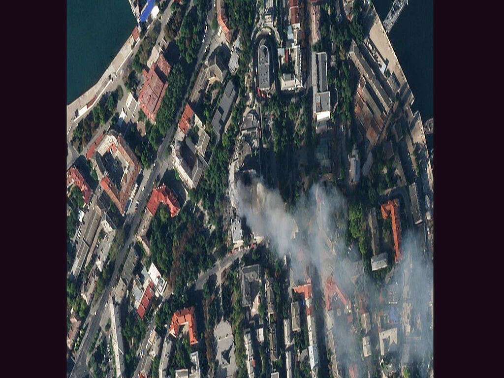 Satellite view after the strike