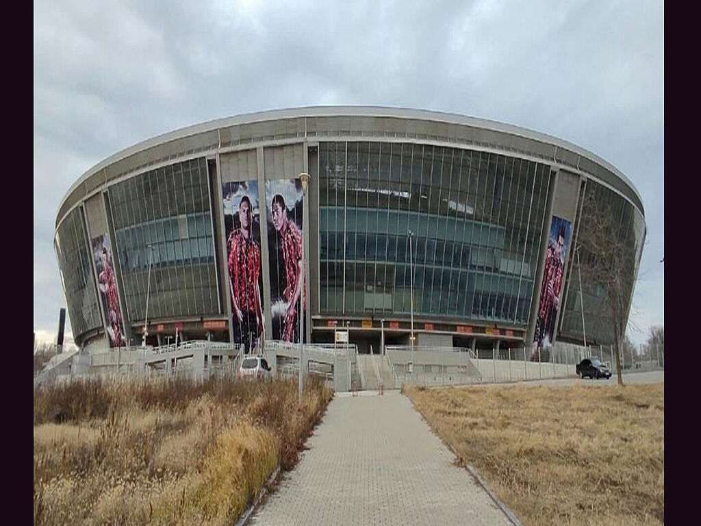 Empty and abandoned stadium