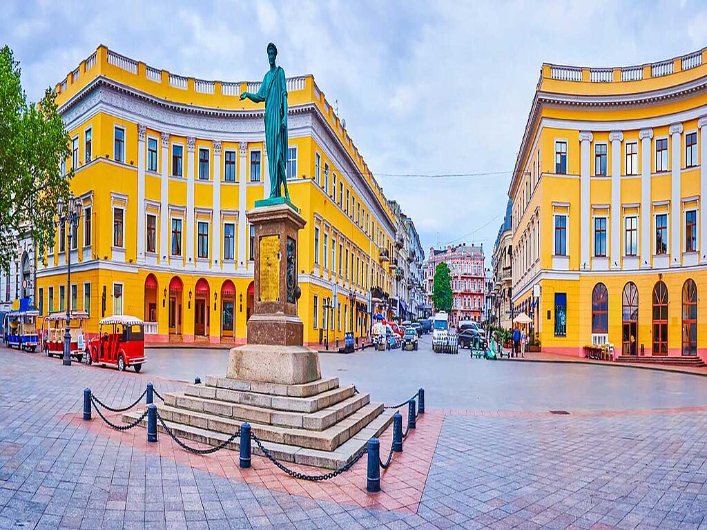 Das Denkmal für Duc de Richelieu, Primorskiy Boulevard in Odessa, Ukraine