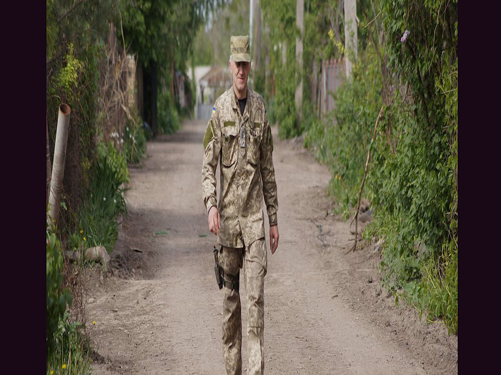 In military uniform