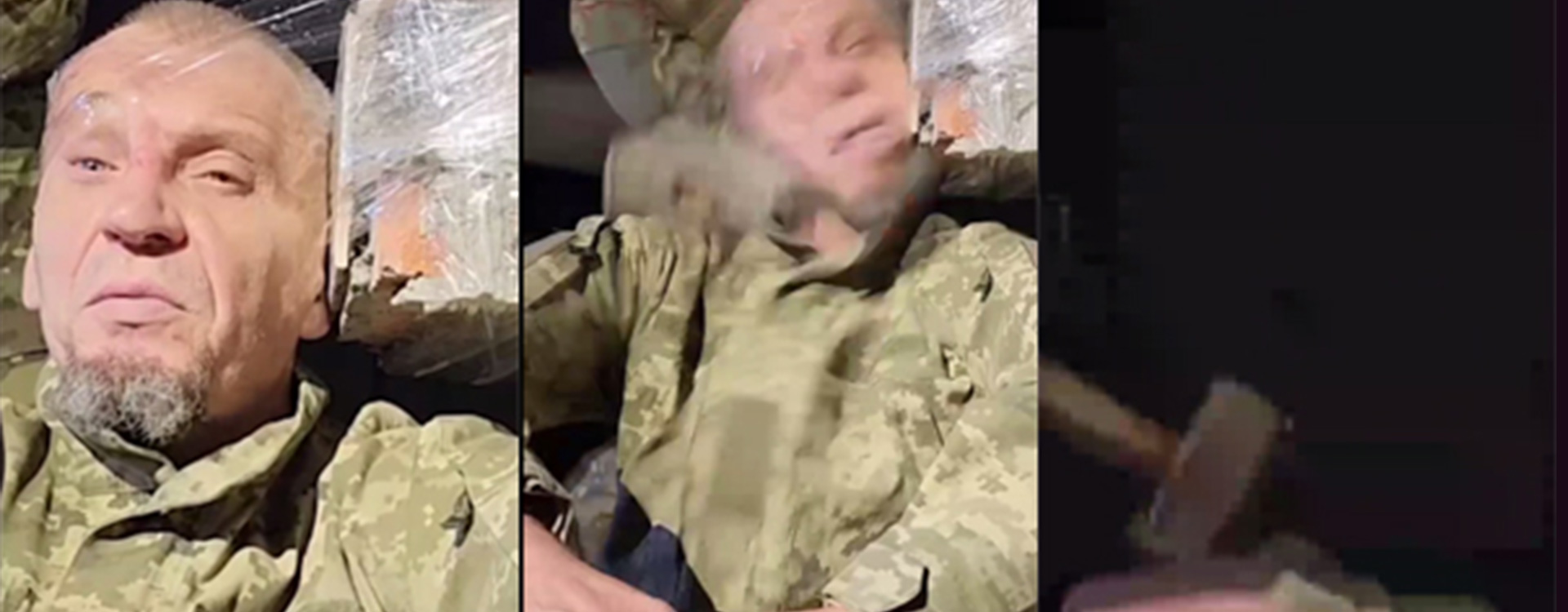 A fragment from the lynching of Yevheniy. For treason and surrender to Ukraine, he was killed with a sledgehammer to the head